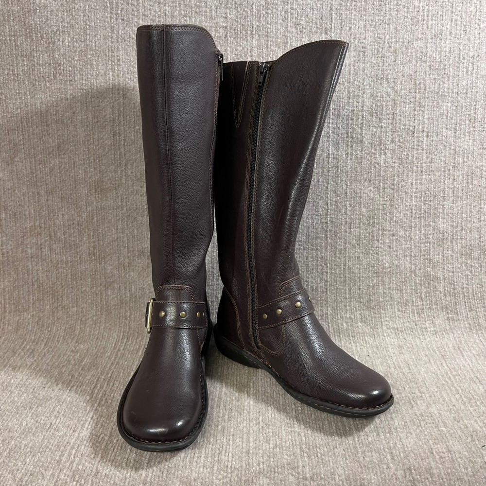 Born Over-the-Knee Leather Boots in Dark Brown